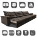 Sofá Retrátil e Reclinável 3,85m Molas Ensacadas Cama inBox Big Space com Bordado 3D Velusoft Café