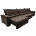 Sofá Retrátil e Reclinável 3,85m Molas Ensacadas Cama inBox Big Space com Bordado 3D Velusoft Café