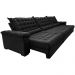 Sofá Retrátil e Reclinável 3,85m Molas Ensacadas Cama inBox Big Space com Bordado 3D Velusoft Preto