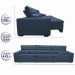 Sofá Retrátil e Reclinável 4,12m Austin com Molas no Assento Tecido Suede Velusoft Azul