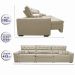 Sofá Retrátil e Reclinável 4,12m Austin com Molas no Assento Tecido Suede Velusoft Bege