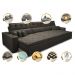Sofá Retrátil e Reclinável 4,12m Austin com Molas no Assento Tecido Suede Velusoft Café