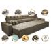 Sofá Retrátil e Reclinável 4,12m Austin com Molas no Assento Tecido Suede Velusoft Castor