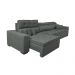 Sofá Retrátil e Reclinável 4,12m Austin com Molas no Assento Tecido Suede Velusoft Cinza