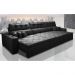 Sofá Retrátil e Reclinável 4,12m Austin com Molas no Assento Tecido Suede Velusoft Preto