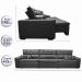 Sofá Retrátil e Reclinável 4,12m Austin com Molas no Assento Tecido Suede Velusoft Preto