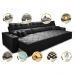 Sofá Retrátil e Reclinável 4,12m Austin com Molas no Assento Tecido Suede Velusoft Preto