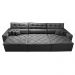 Sofá Retrátil e Reclinável 4,12m Austin com Molas no Assento Tecido Suede Velusoft Preto