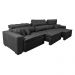 Sofá Retrátil e Reclinável 4,12m Austin com Molas no Assento Tecido Suede Velusoft Preto