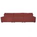Sofá Retrátil e Reclinável 4,12m Austin com Molas no Assento Tecido Suede Velusoft Vermelho