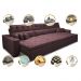 Sofá Retrátil e Reclinável 4,12m Austin com Molas no Assento Tecido Suede Velusoft Vinho