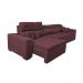 Sofá Retrátil e Reclinável 4,12m Austin com Molas no Assento Tecido Suede Velusoft Vinho