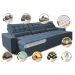 Sofá Retrátil e Reclinável 4,12m com Molas Ensacadas Cama Inbox Gold Tecido Suede Velusoft Azul
