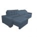 Sofá Retrátil e Reclinável 4,12m com Molas Ensacadas Cama Inbox Gold Tecido Suede Velusoft Azul