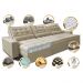 Sofá Retrátil e Reclinável 4,12m com Molas Ensacadas Cama Inbox Gold Tecido Suede Velusoft Bege