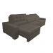 Sofá Retrátil e Reclinável 4,12m com Molas Ensacadas Cama Inbox Gold Tecido Suede Velusoft Café