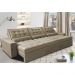 Sofá Retrátil e Reclinável 4,12m com Molas Ensacadas Cama Inbox Gold Tecido Suede Velusoft Castor
