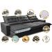 Sofá Retrátil e Reclinável 4,12m com Molas Ensacadas Cama Inbox Soft Tecido Suede Velusoft Preto