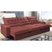 Sofá Retrátil e Reclinável 4,12m com Molas Ensacadas Cama Inbox Soft Tecido Suede Velusoft Vermelho