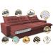 Sofá Retrátil e Reclinável 4,12m com Molas Ensacadas Cama Inbox Soft Tecido Suede Velusoft Vermelho