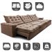 Sofá Retrátil e Reclinável 4,15m Cama inBox Big Fresh com SoftGel D40 Velupluma Castor