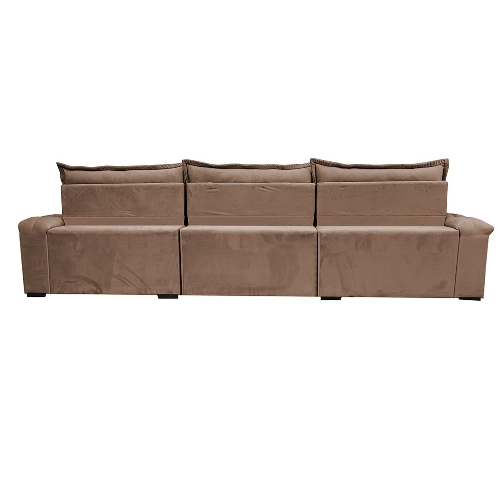 Sofá Retrátil e Reclinável 4,15m Cama inBox Big Fresh com SoftGel D40 Velupluma Castor