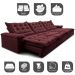 Sofá Retrátil e Reclinável 4,15m Cama inBox Big Fresh com SoftGel D40 Velupluma Vinho