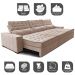 Sofá Retrátil e Reclinável 4,15m Cama inBox Big Puffer com SoftGel D40 Velupluma Bege