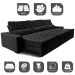 Sofá Retrátil e Reclinável 4,15m Cama inBox Big Puffer com SoftGel D40 Velupluma Preto