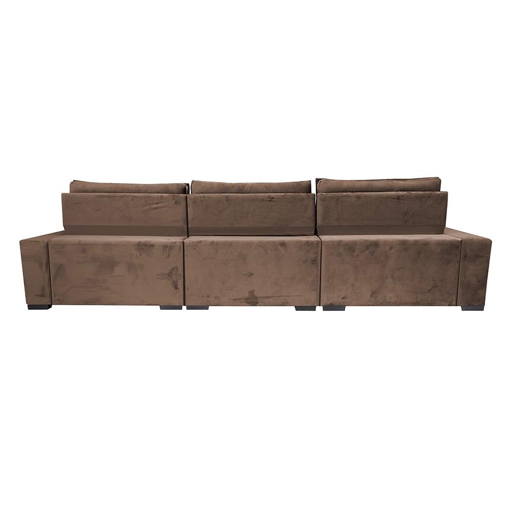 Sofá Retrátil e Reclinável 4,15m Cama inBox Big Star com SoftGel D40 Velupluma Castor
