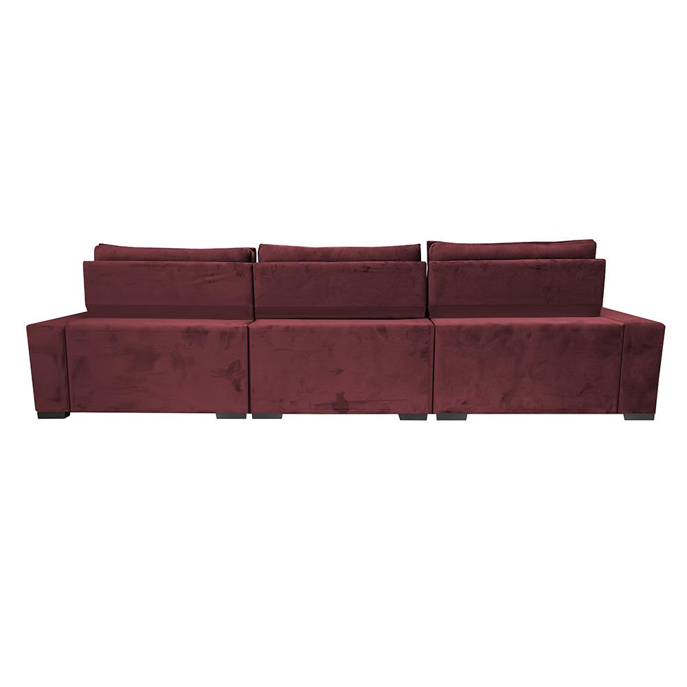 Sofá Retrátil e Reclinável 4,15m Cama inBox Big Star com SoftGel D40 Velupluma Vinho