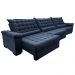 Sofá Retrátil e Reclinável 4,15m Molas Ensacadas Cama inBox Big Space com Bordado 3D Velusoft Azul