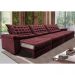 Sofá Retrátil e Reclinável 4,15m Molas Ensacadas Cama inBox Big Space com Bordado 3D Velusoft Vinho