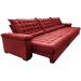 Sofá Retrátil e Reclinável 4,15m Molas Ensacadas Cama inBox Big Space com Bordado Velusoft Vermelho