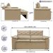 Sofá Retrátil e Reclinável Cama inBox Compact 1,50m Tecido Suede Velusoft Bege