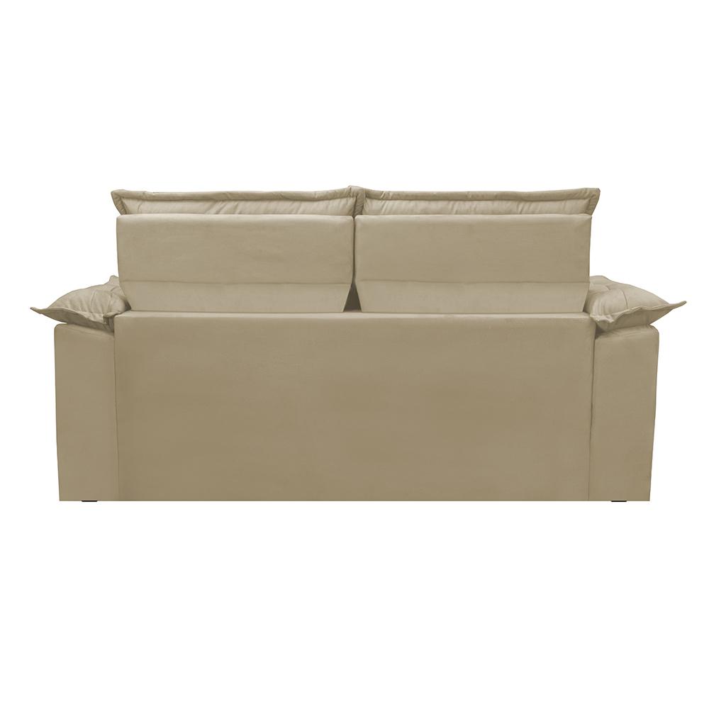 Sofá Retrátil e Reclinável Cama inBox Compact 1,50m Tecido Suede Velusoft Bege