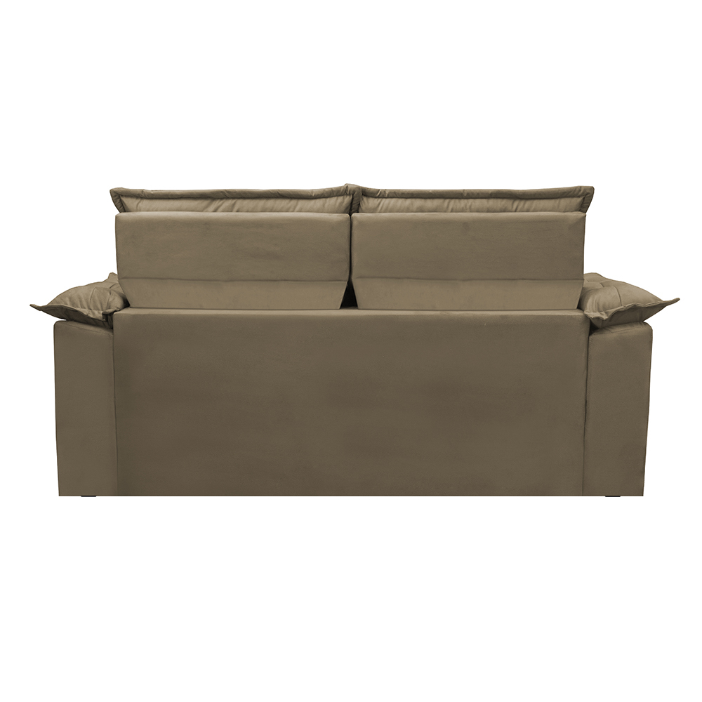 Sofá Retrátil e Reclinável Cama inBox Compact 1,50m Tecido Suede Velusoft Castor