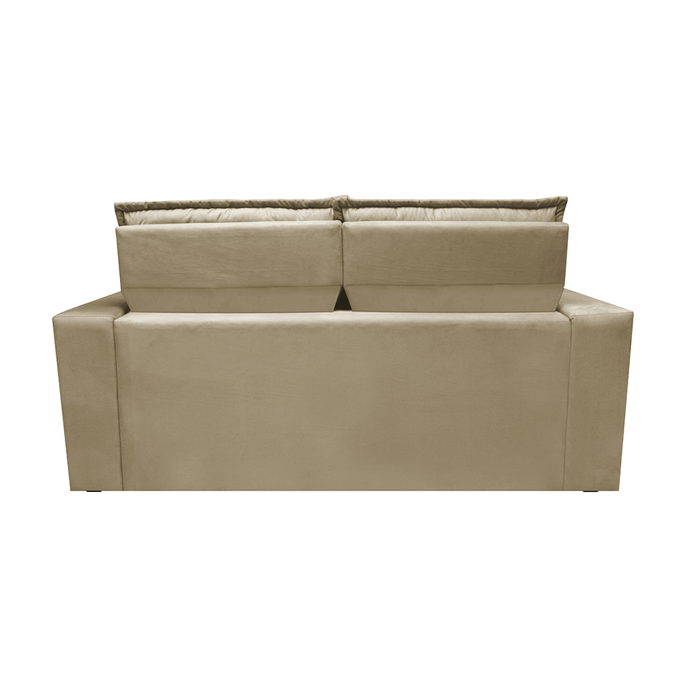 Sofá Retrátil e Reclinável Cama inBox Slim 1,50m Tecido Suede Velusoft Bege
