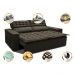 Sofá Retrátil e Reclinável Cama inBox Slim 1,50m Tecido Suede Velusoft Café