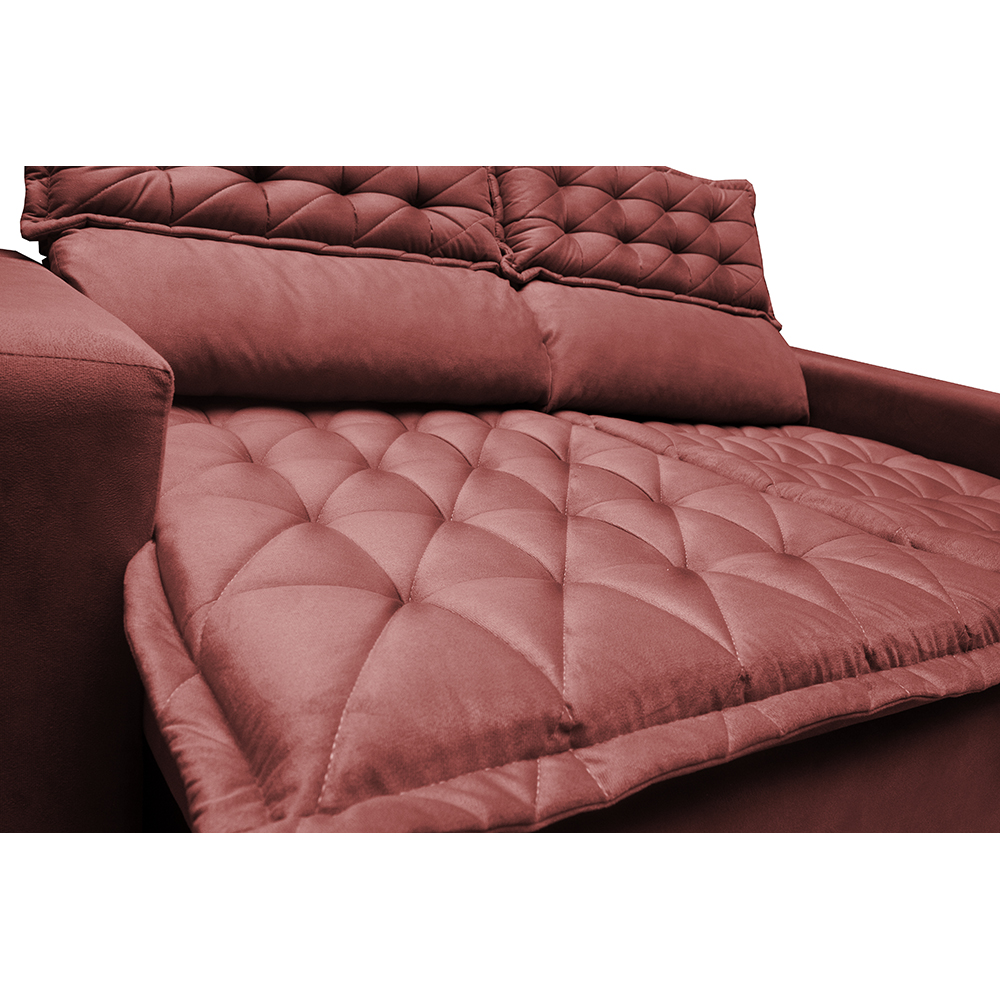 Sofá Retrátil e Reclinável Cama inBox Slim 1,50m Tecido Suede Velusoft Vermelho