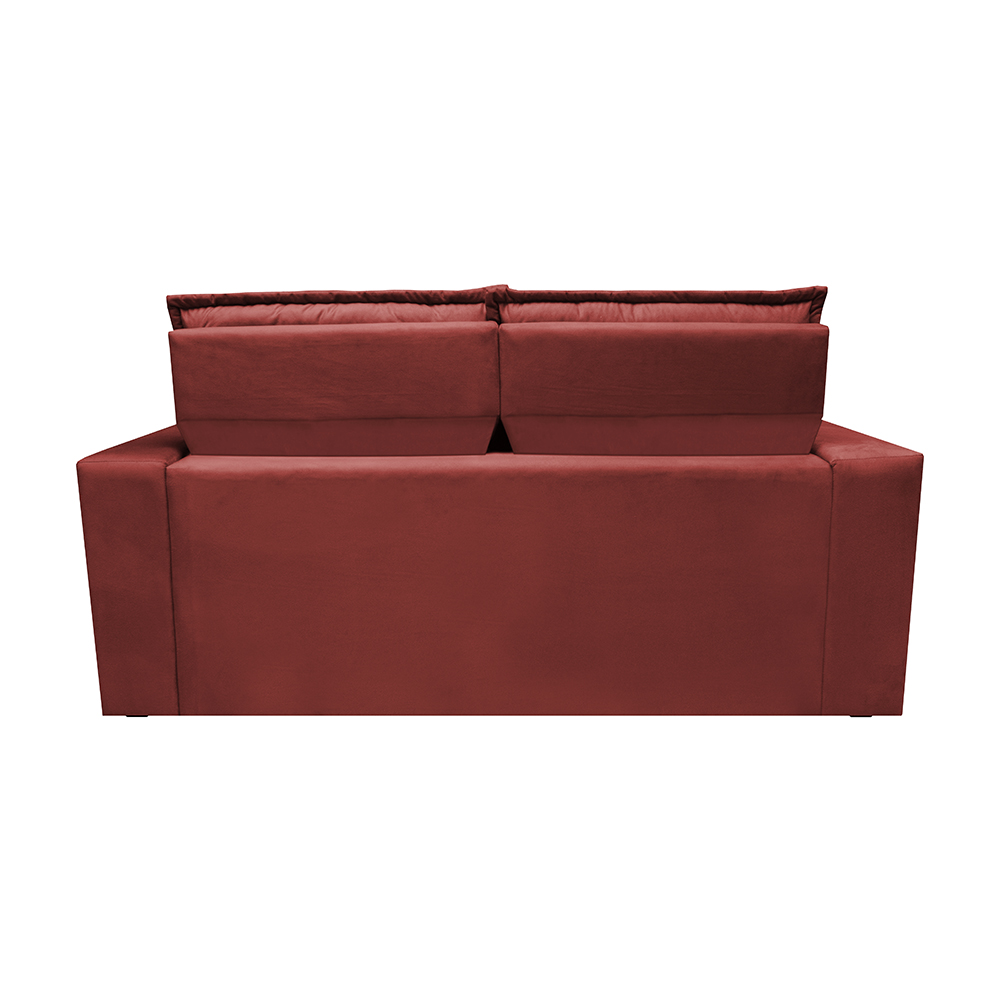 Sofá Retrátil e Reclinável Cama inBox Slim 1,50m Tecido Suede Velusoft Vermelho