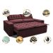 Sofá Retrátil e Reclinável Cama inBox Slim 1,50m Tecido Suede Velusoft Vinho