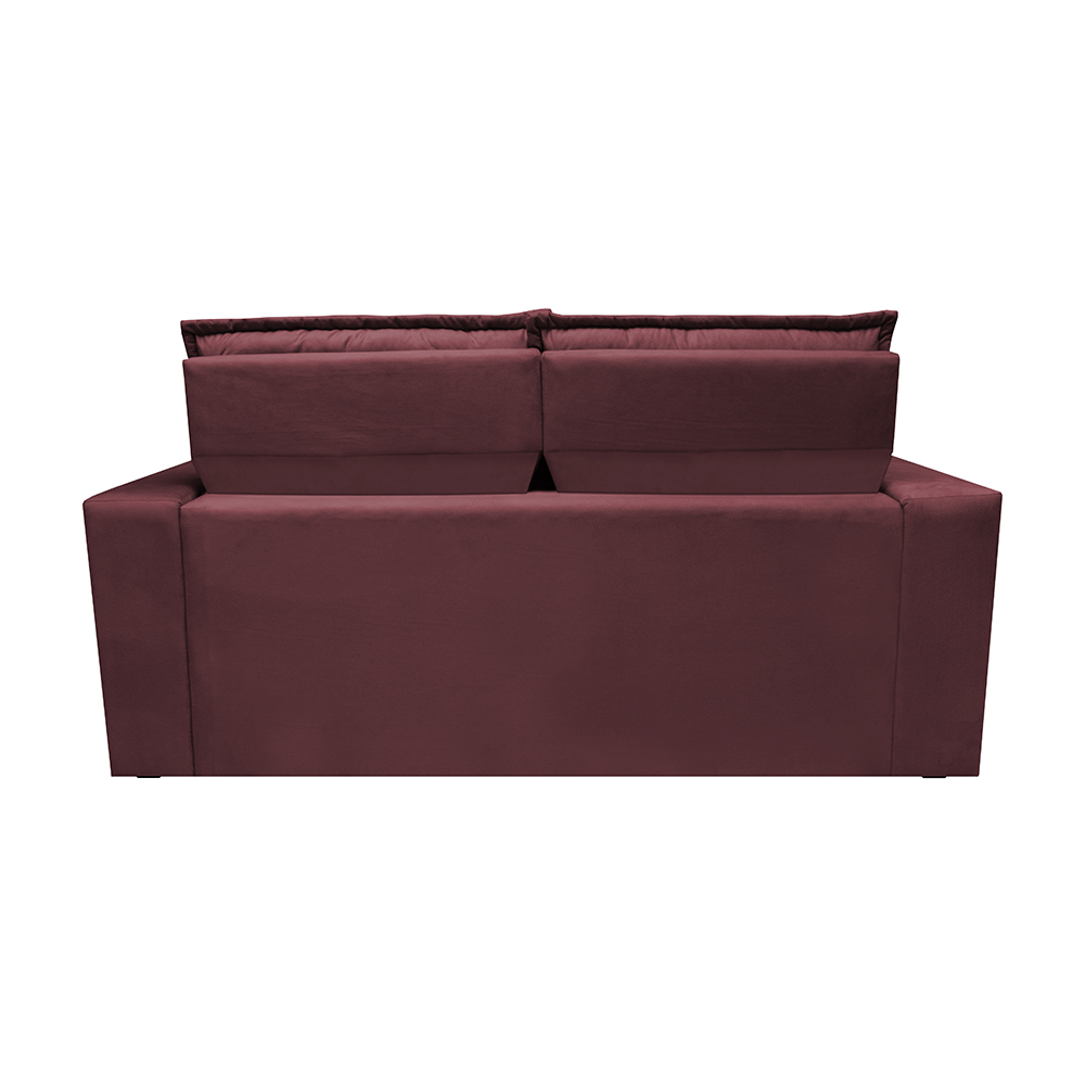 Sofá Retrátil e Reclinável Cama inBox Slim 1,50m Tecido Suede Velusoft Vinho