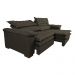 Sofá Retrátil e Reclinável Molas Ensacadas Cama inBox Botonê 2,12m Espuma Viscoelástico Suede Café