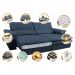 Sofá Retrátil e Reclinável Molas Ensacadas Cama inBox Botonê 2,32m Espuma Viscoelástico Suede Azul