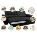 Sofá Retrátil e Reclinável Molas Ensacadas Cama inBox Botonê 2,32m Espuma Viscoelástico Suede Preto