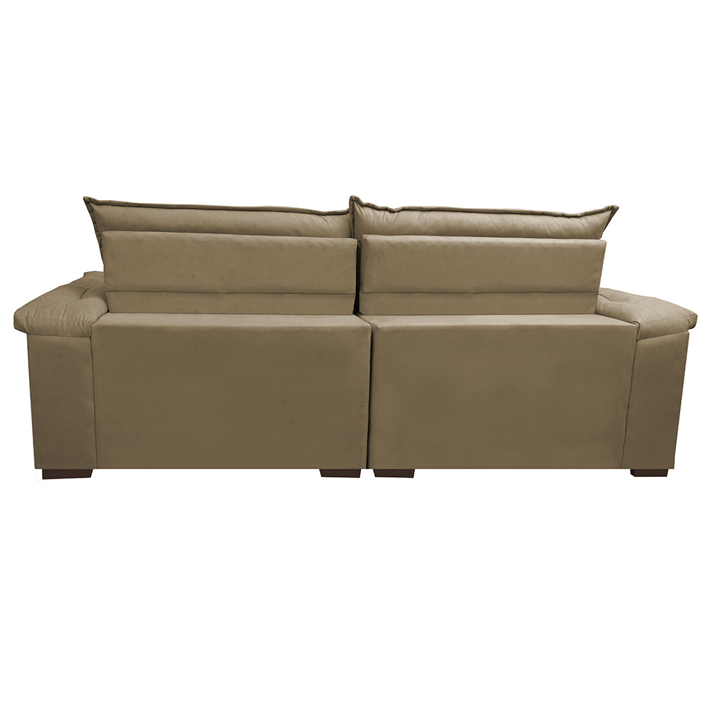 Sofá Retrátil e Reclinável Molas Ensacadas Cama inBox Botonê 2,52m Espuma Viscoelástico Suede Castor