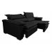 Sofá Retrátil e Reclinável Molas Ensacadas Cama inBox Botonê 2,92m Espuma Viscoelástico Suede Preto