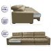 Sofá Retrátil e Reclinável com Molas Ensacadas Cama Inbox Master 3,52m Tecido Suede Bege
