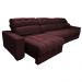 Sofá Retrátil e Reclinável com Molas Ensacadas Cama Inbox Master 3,52m Tecido Suede Vinho